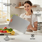 Stainless Steel Chopping Board, Heavy Duty Metal Chopping Board for Fruits & Vegetables, Rustproof, Dishwasher Safe & Hygienic (XL1)